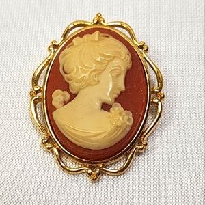 Crown Trifari Cameo Pendant or Brooch